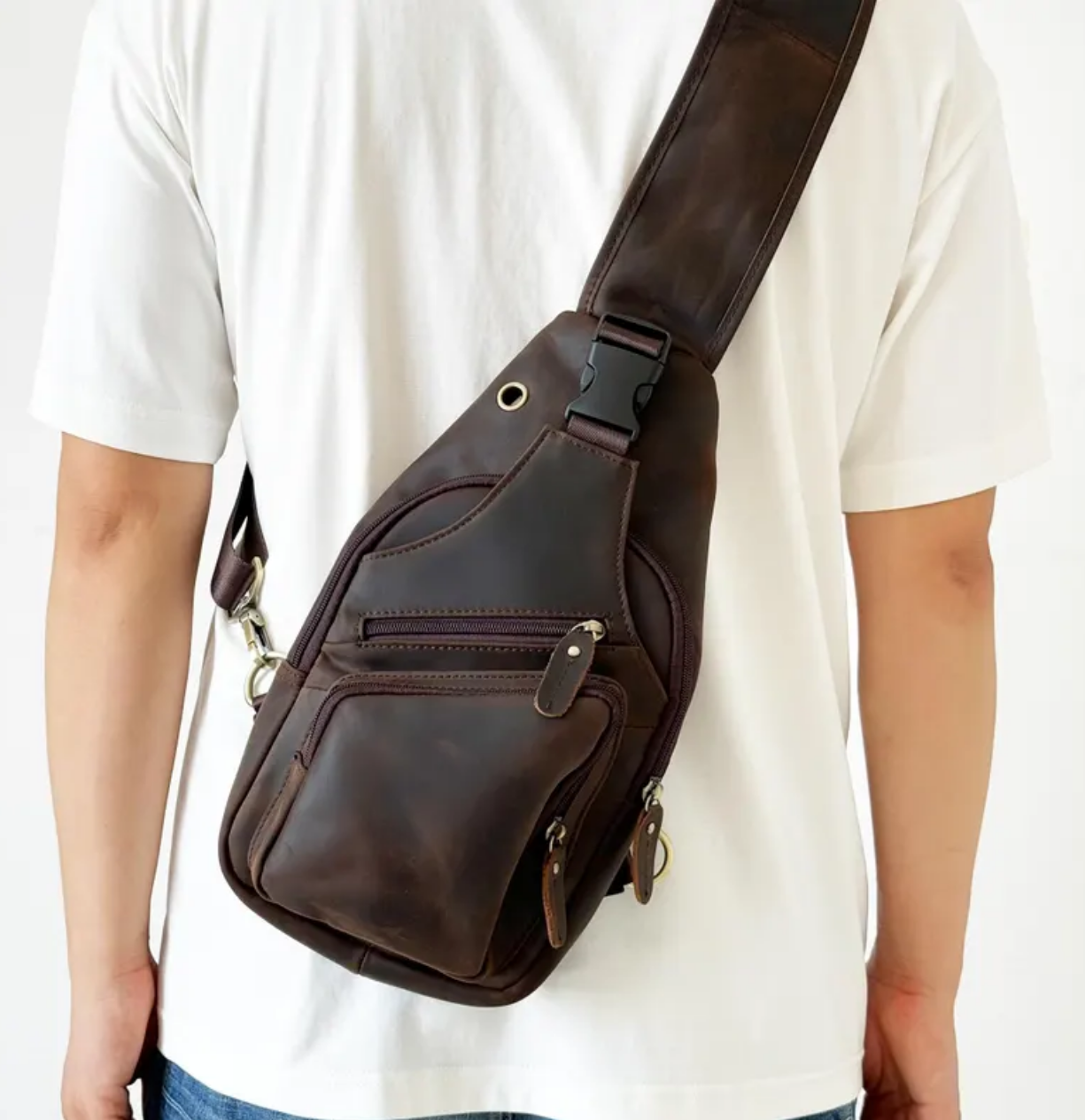 Personalized Leather Sling Bag