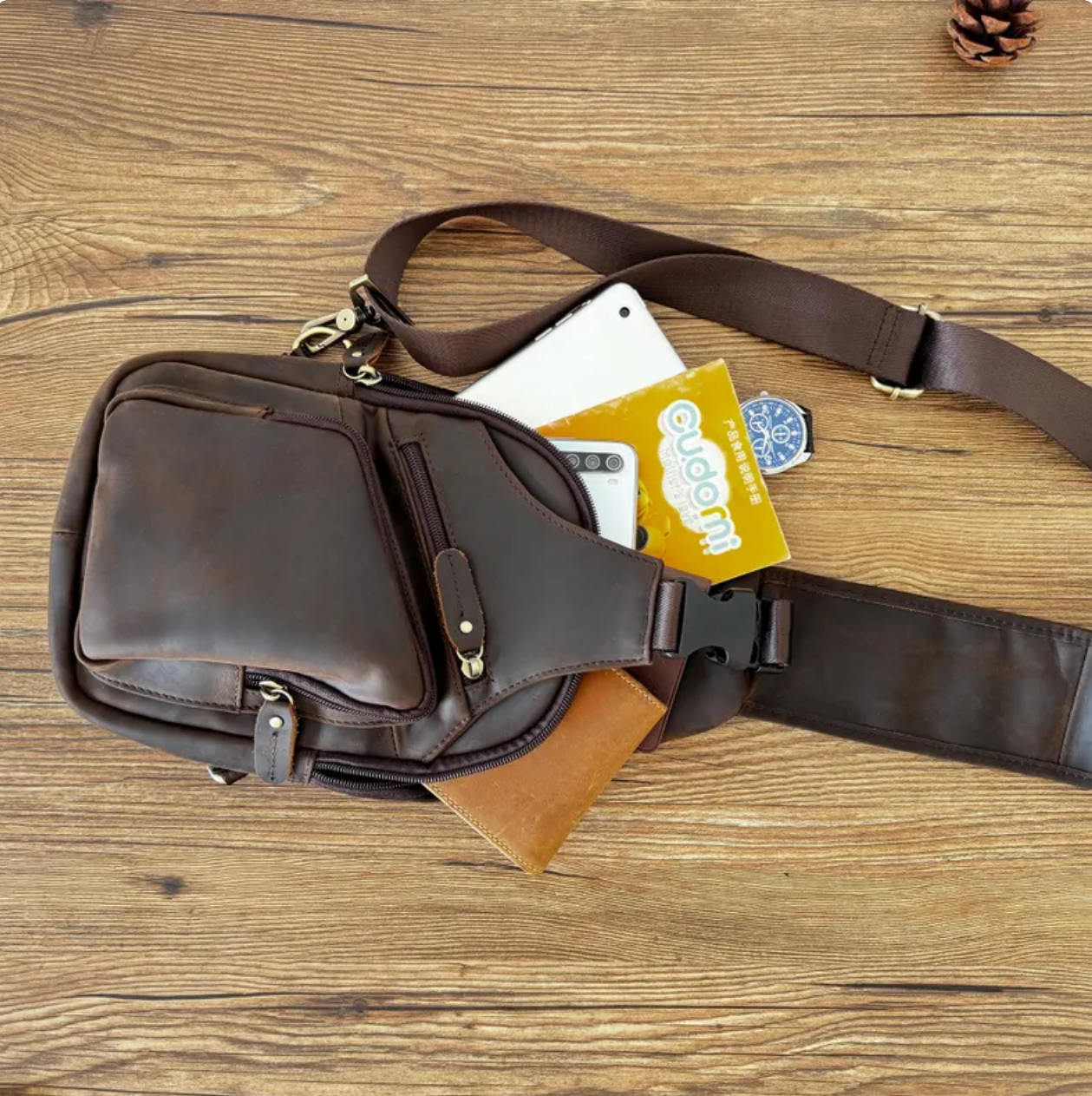 Personalized Leather Sling Bag