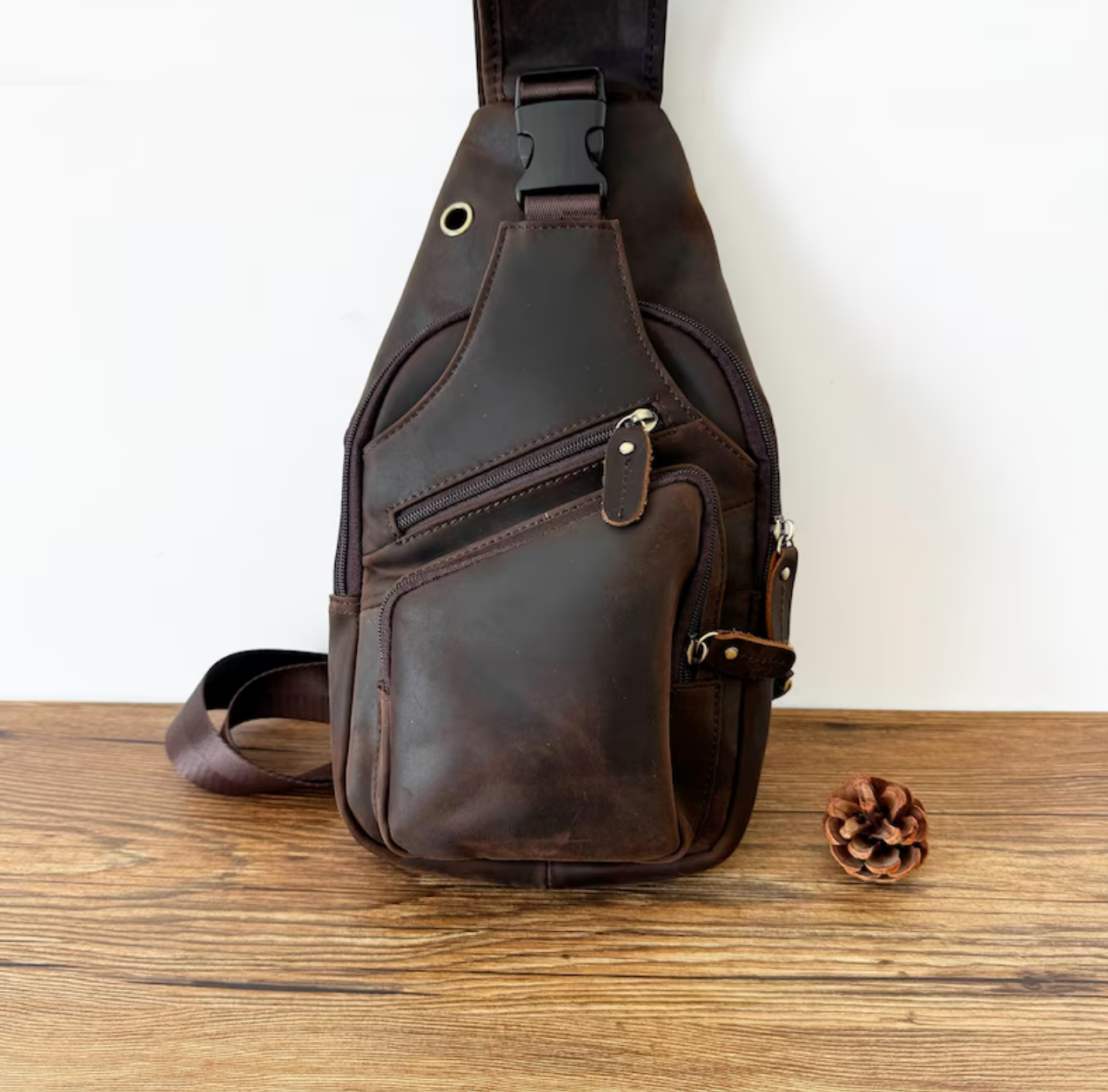 Personalized Leather Sling Bag