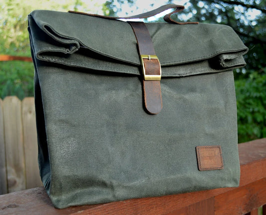 Insulated Waxed Cotton Canvas Lunch Bag